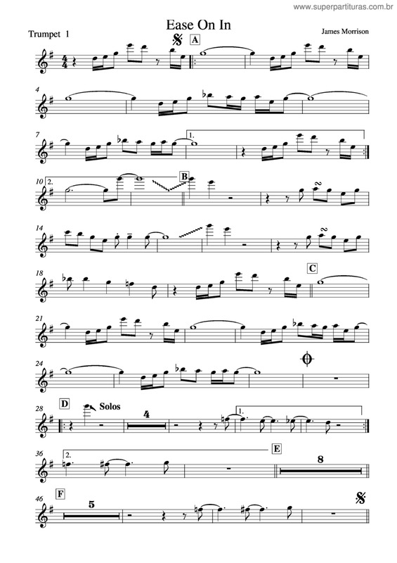 Partitura da música Ease On In