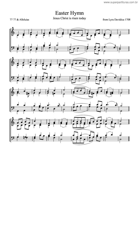 Partitura da música Easter Hymn