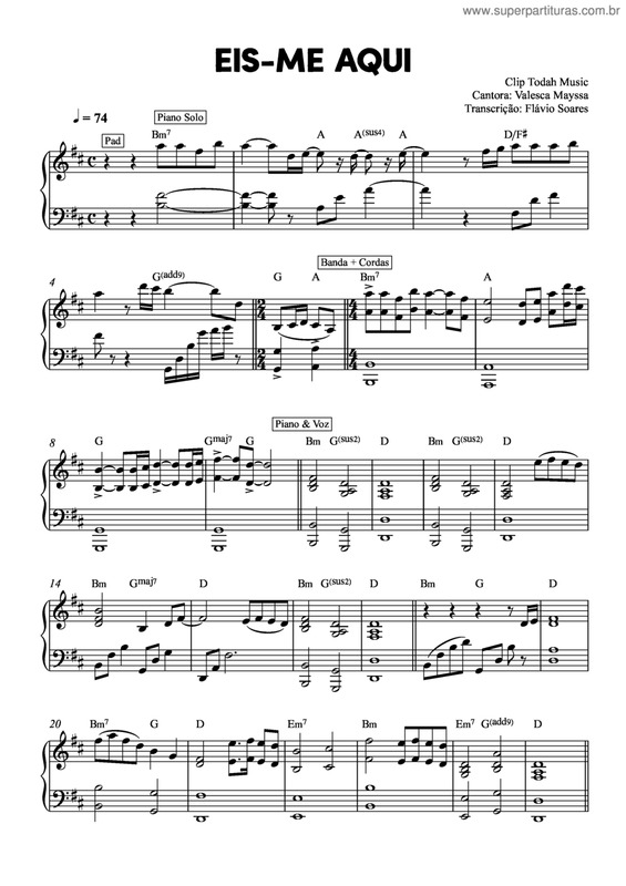 Partitura da música Eis-Me Aqui v.15