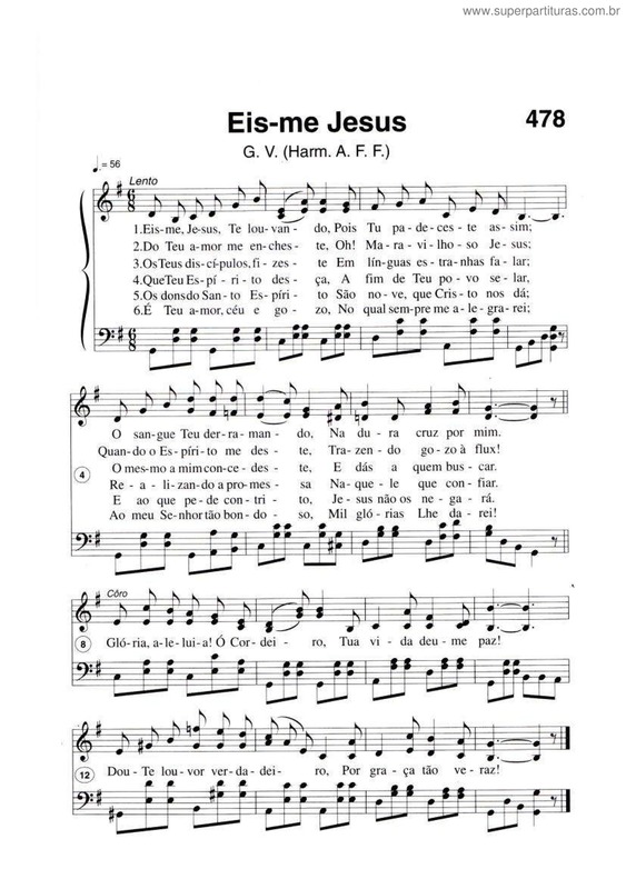 Partitura da música Eis-Me Jesus