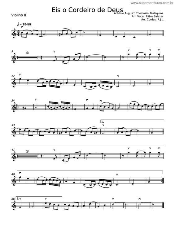 Partitura da música Eis O Cordeiro De Deus v.5