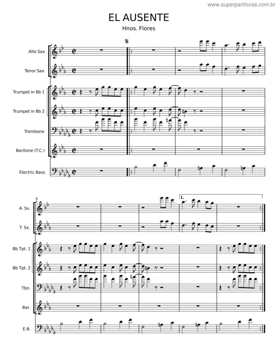 Partitura da música El Ausente