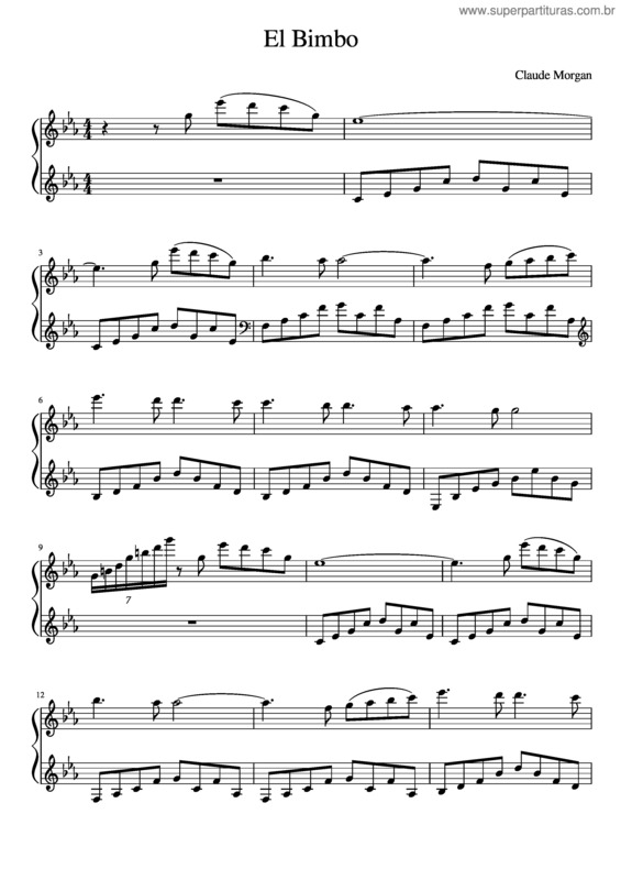 Partitura da música El Bimbo Eb v.2