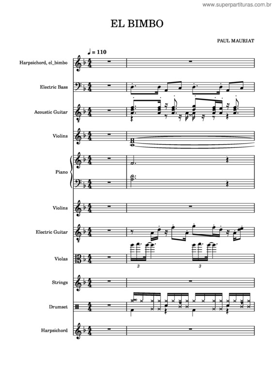 Partitura da música El Bimbo v.4