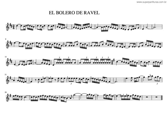 Partitura da música El Bolero De Ravel