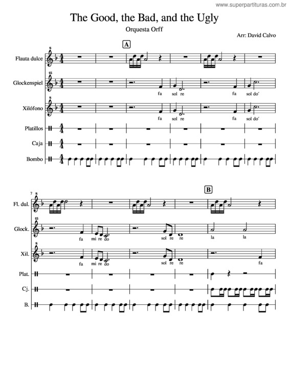 Partitura da música El Bueno El Malo Y El Feo