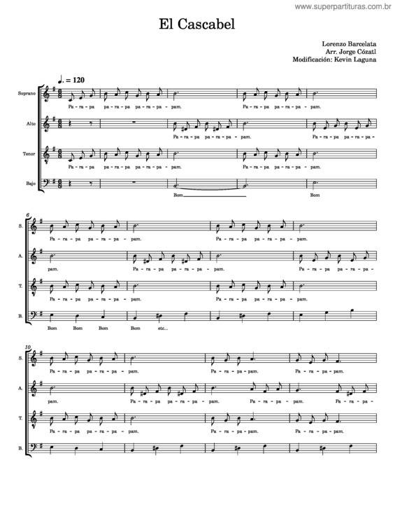 Partitura da música El Cascabel