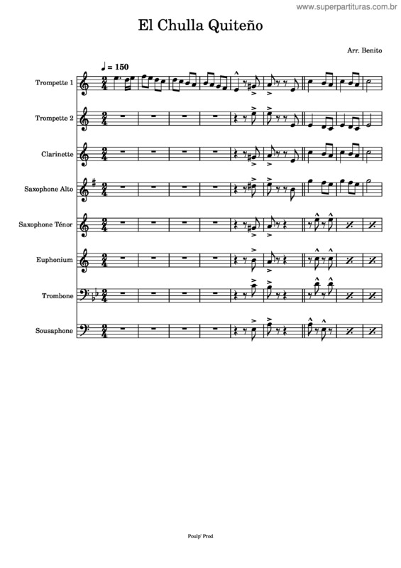 Partitura da música El Chulla Quiteño