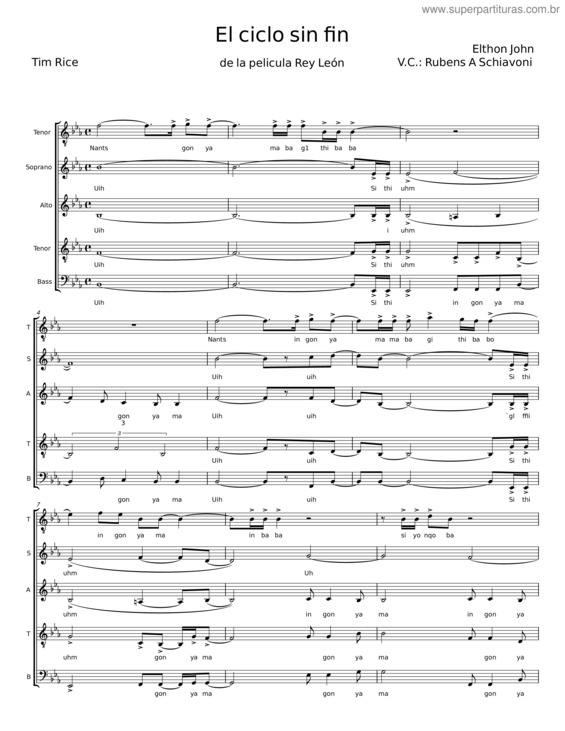 Partitura da música El Ciclo Sin Fin v.2