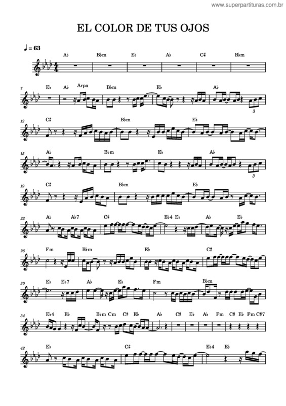 Partitura da música El Color De Tus Ojos v.2