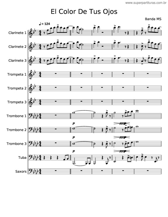 Partitura da música El Color De Tus Ojos