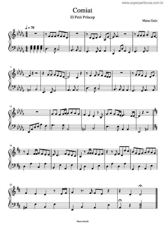 Partitura da música El Comiat