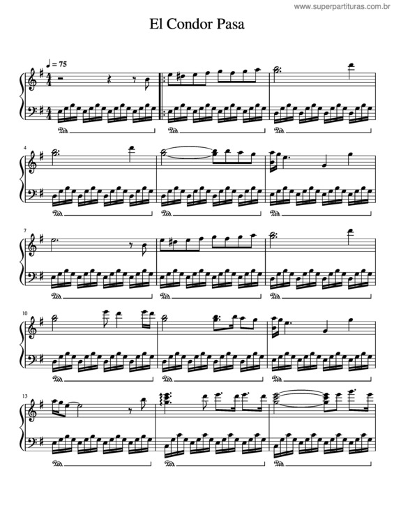 Partitura da música El Condor Pasa v.13