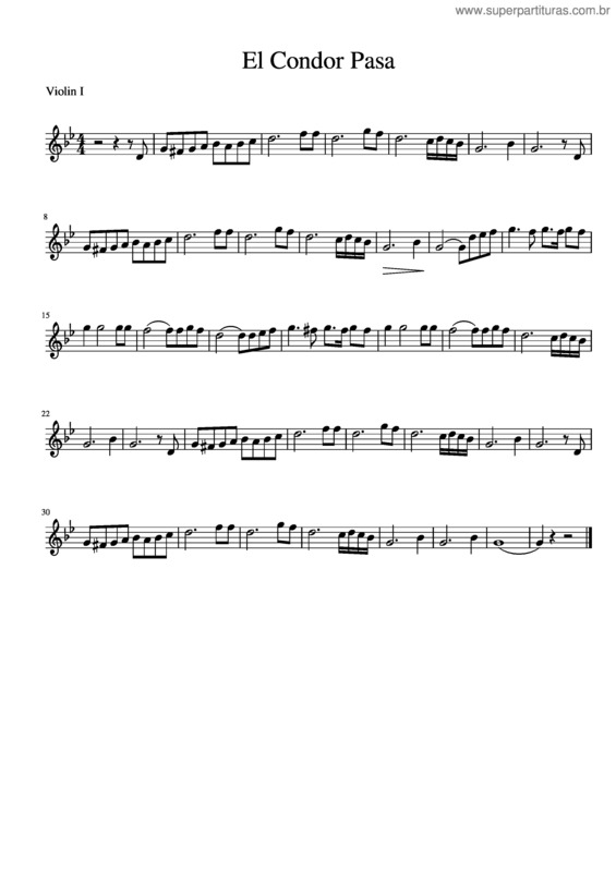 Partitura da música El Condor Pasa v.8