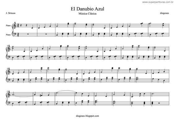 Partitura da música El Danubio Azul