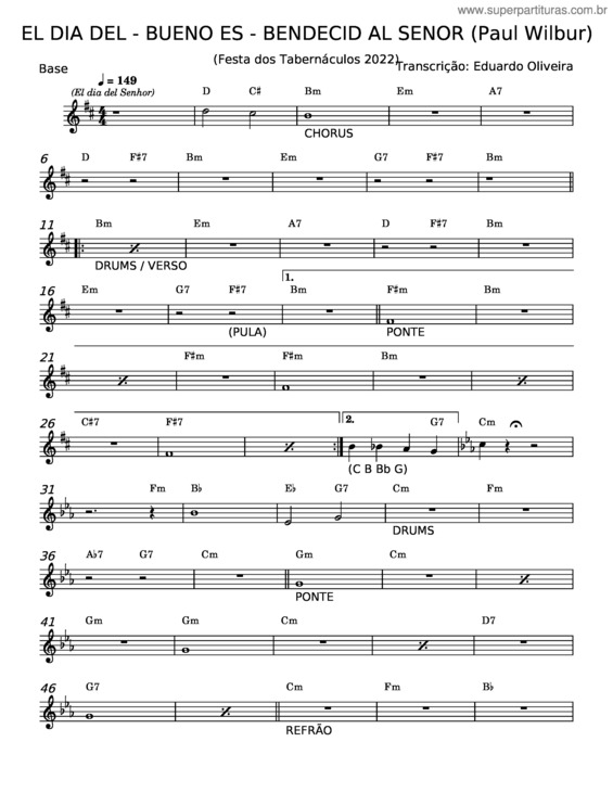 Partitura da música El Dia Del