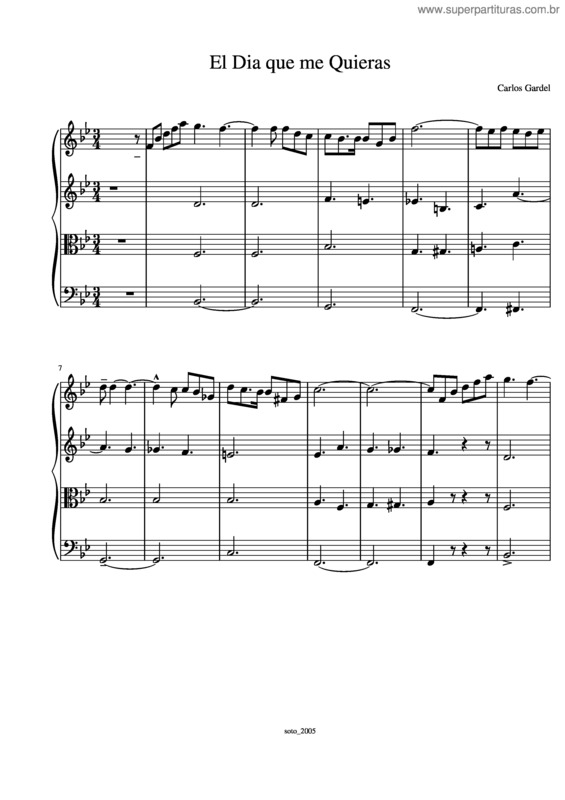 Partitura da música El Dia Que Me Quieras v.23