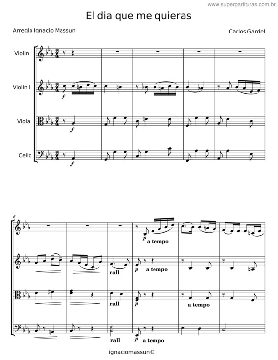 Partitura da música El Dia Que Me Quieras v.24