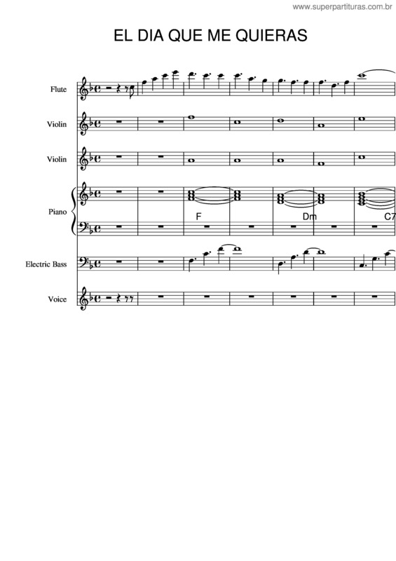 Partitura da música El Dia Que Me Quieras v.27