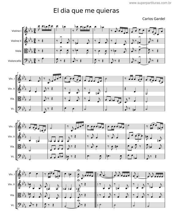 Partitura da música El Dia Que Me Quieras v.30