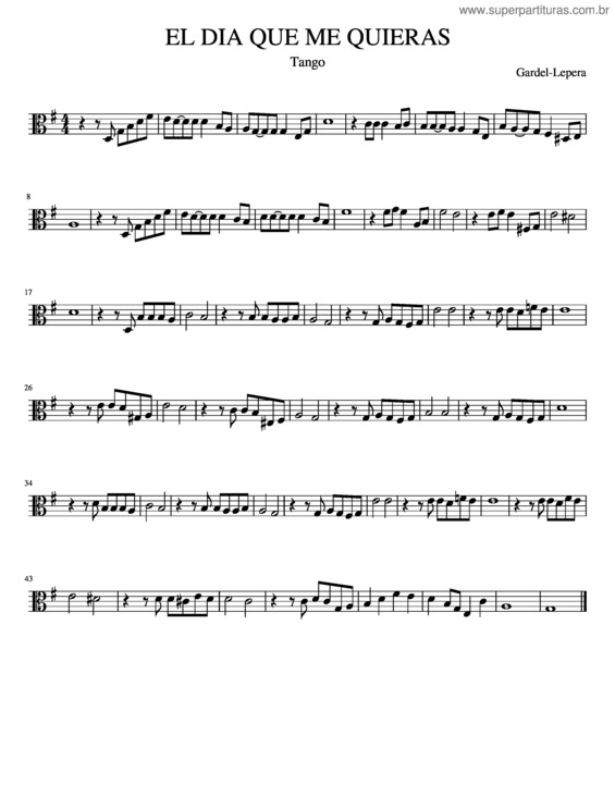 Partitura da música El Dia Que Me Quieras v.31