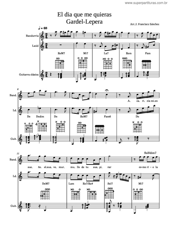 Partitura da música El Dia Que Me Quieras v.32