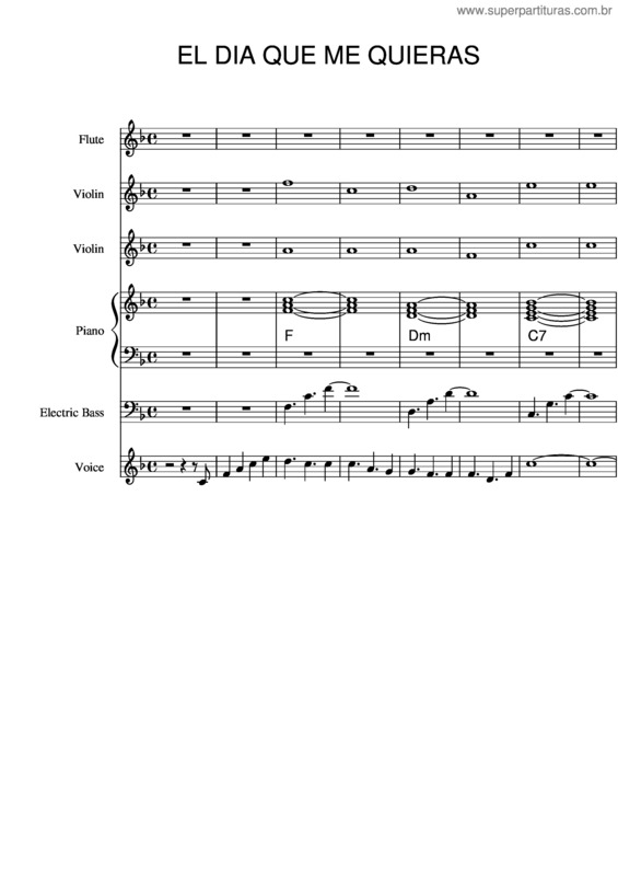 Partitura da música El Dia Que Me Quieras v.34