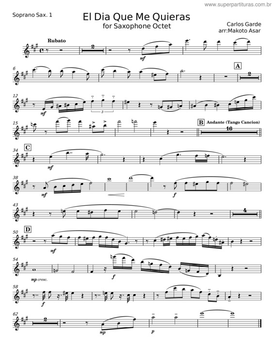 Partitura da música El Dia Que Me Quieras v.38