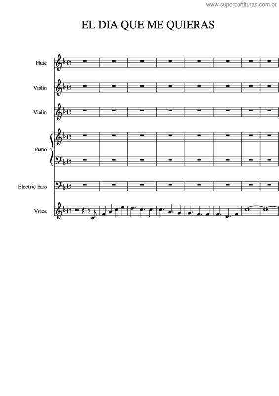 Partitura da música El Dia Que Me Quieras v.39