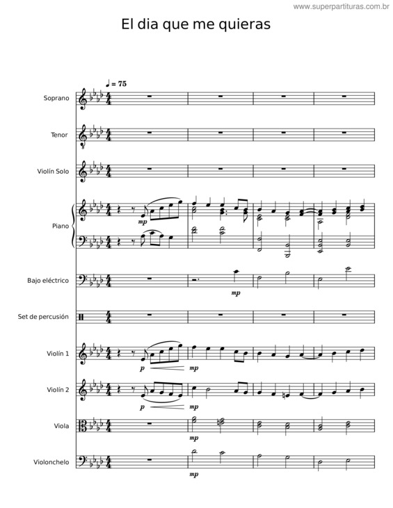 Partitura da música El Dia Que Me Quieras v.47