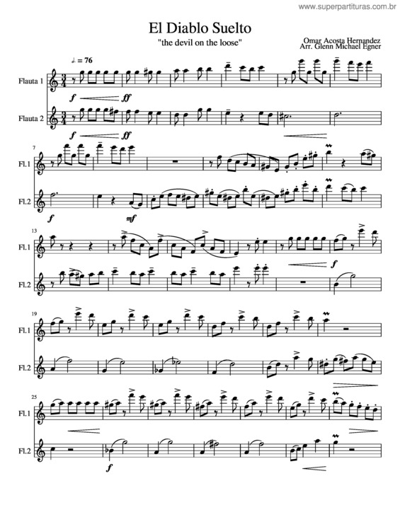 Partitura da música El Diablo Suelto v.2