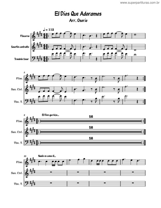 Partitura da música El Dios Que Adoramos v.2