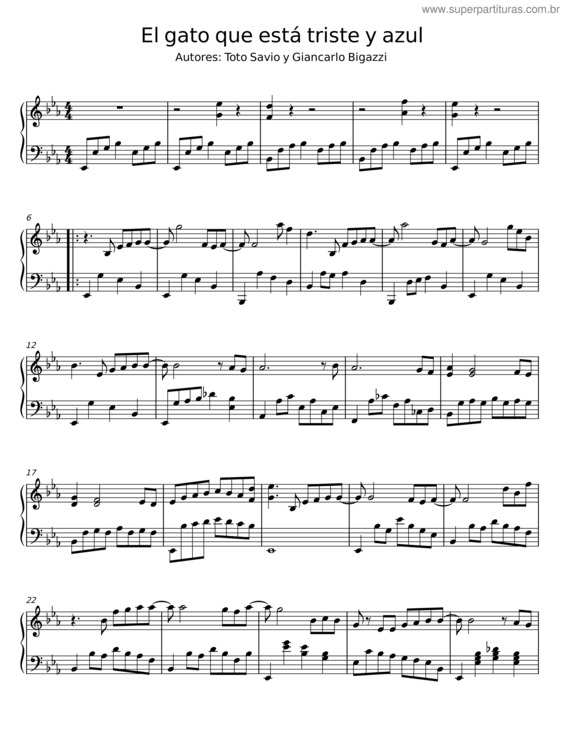 Partitura da música El Gato Que Esta Triste Y Azul