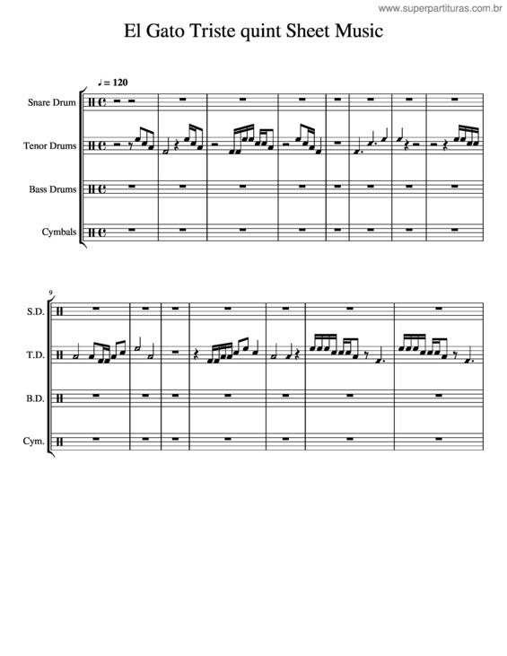 Partitura da música El Gato Triste Quint Sheet Music