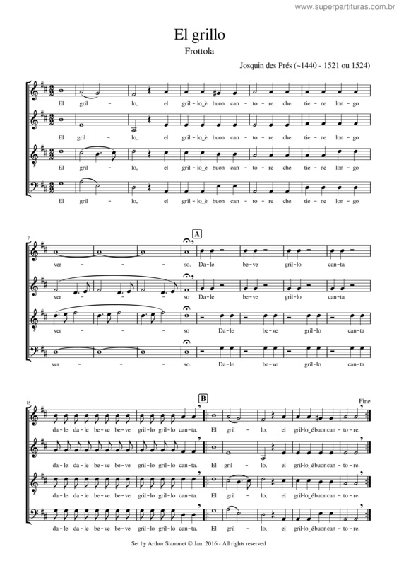 Partitura da música El Grillo v.2