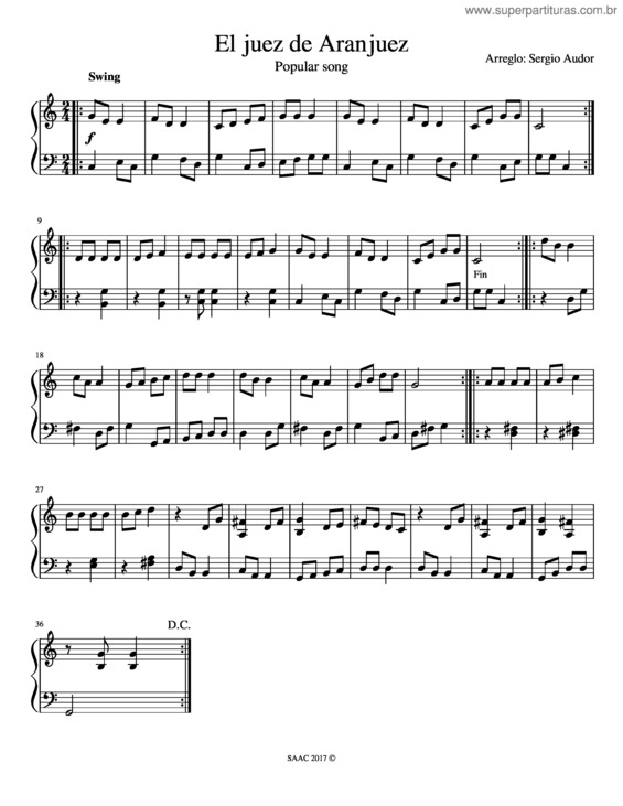 Partitura da música El Juez De Aranjuez