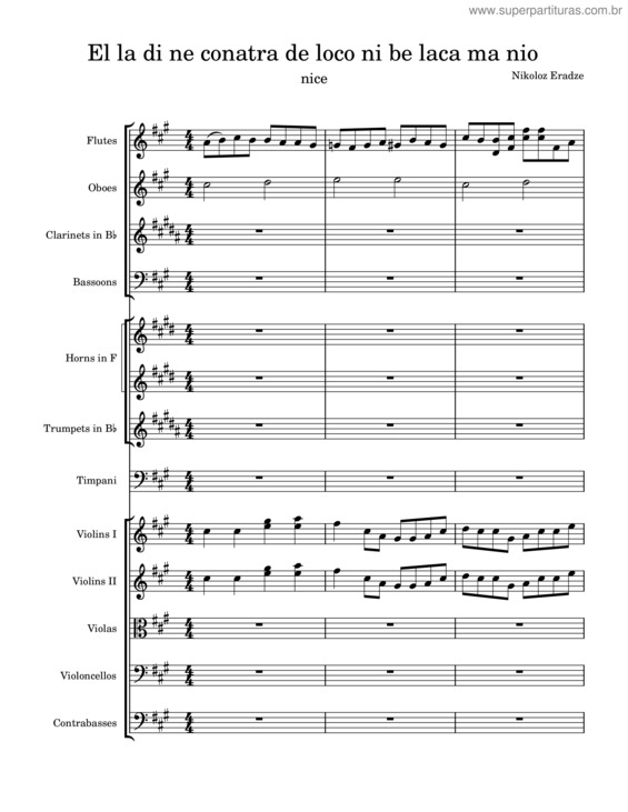 Partitura da música El La Di Ne Conatra De Loco Ni Be Laca Ma Nio