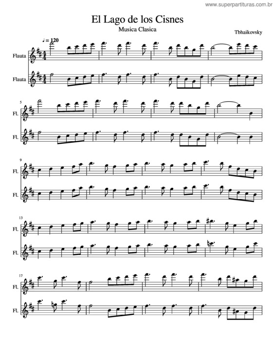 Partitura da música El Lago De Los Cisnes v.6