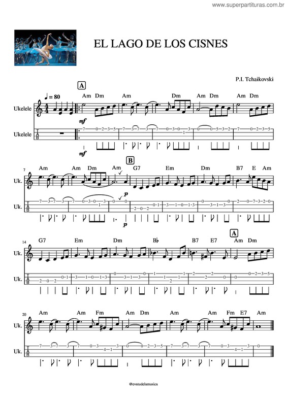 Partitura da música El Lago De Los Cisnes v.7