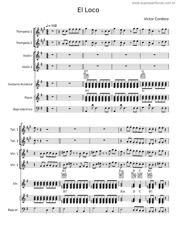 Partitura da música El Loco v.2