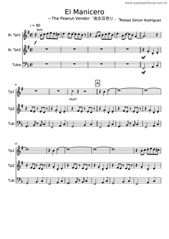 Partitura da música El Manicero F