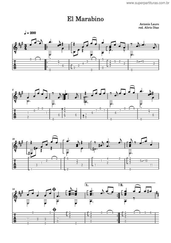 Partitura da música El Marabino