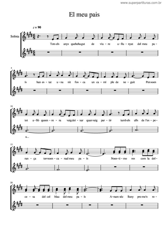 Partitura da música El Meu Pais