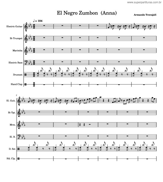 Partitura da música El Negro Zumbón