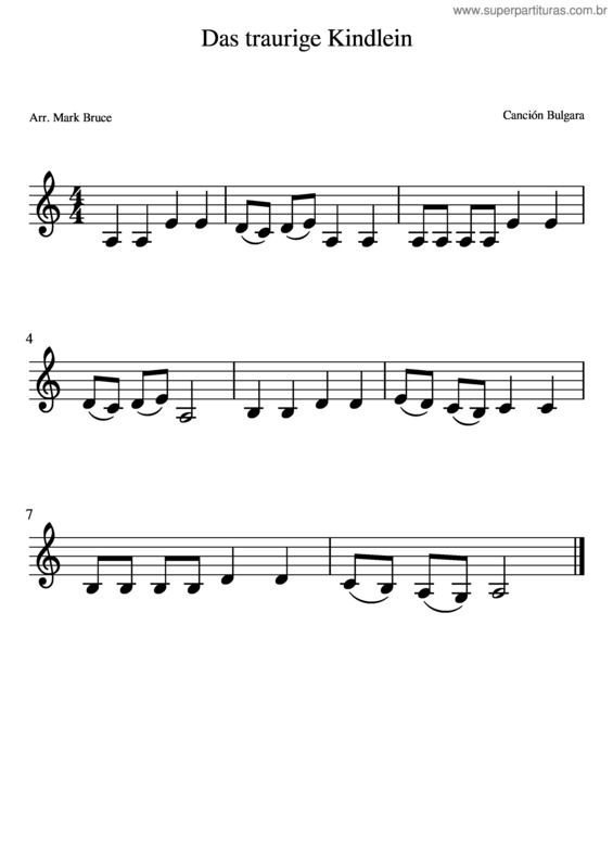 Partitura da música El Niño Triste