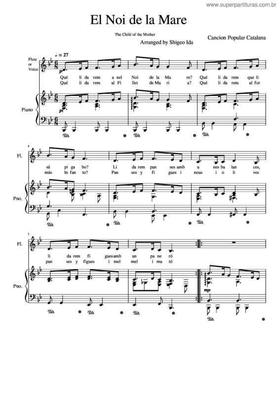 Partitura da música El Noi De La Mare v.5