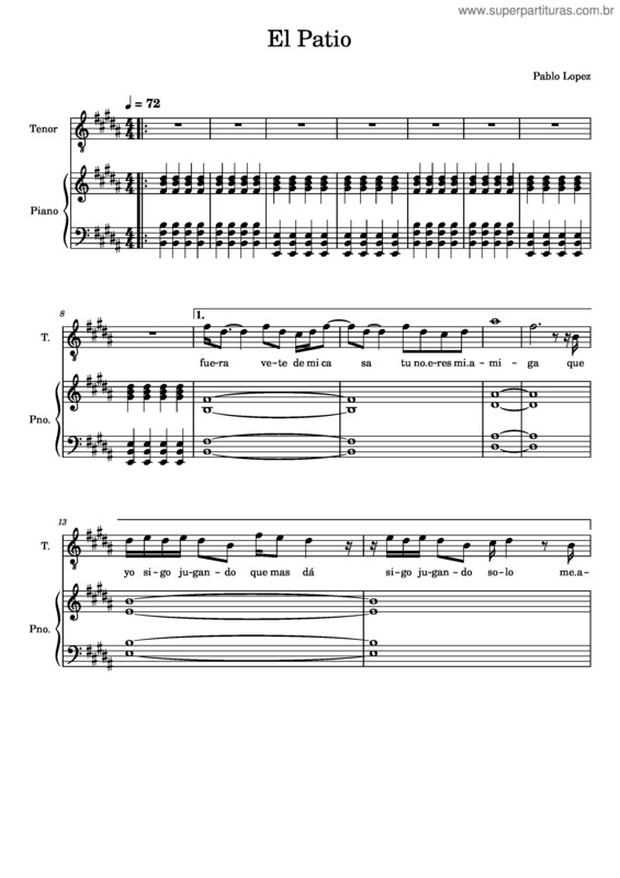 Partitura da música El Patio