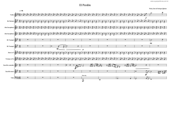 Partitura da música El Perdón v.3