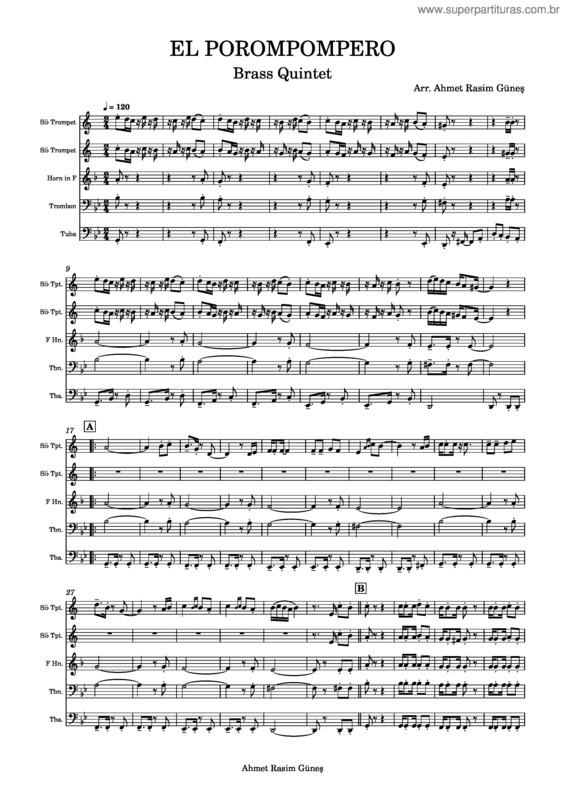 Partitura da música El Porompompero