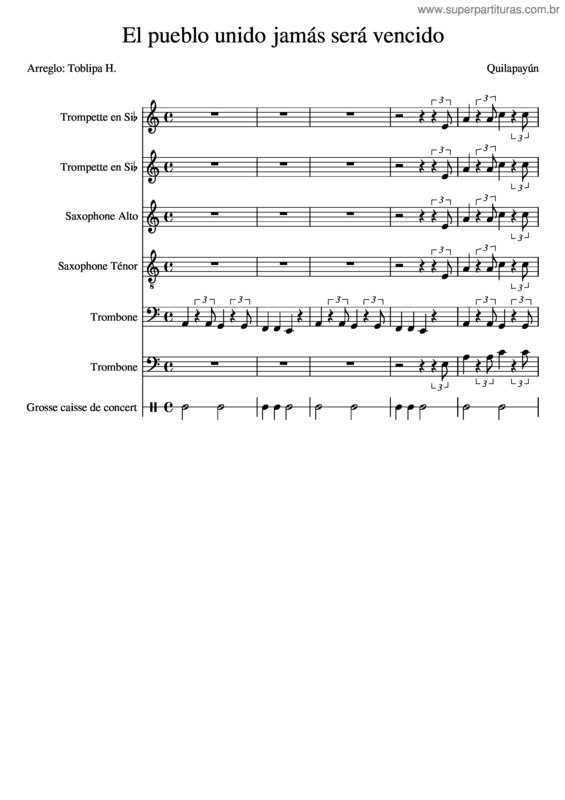 Partitura da música El Pueblo Unido Jamás Será Vencido